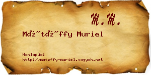 Mátéffy Muriel névjegykártya